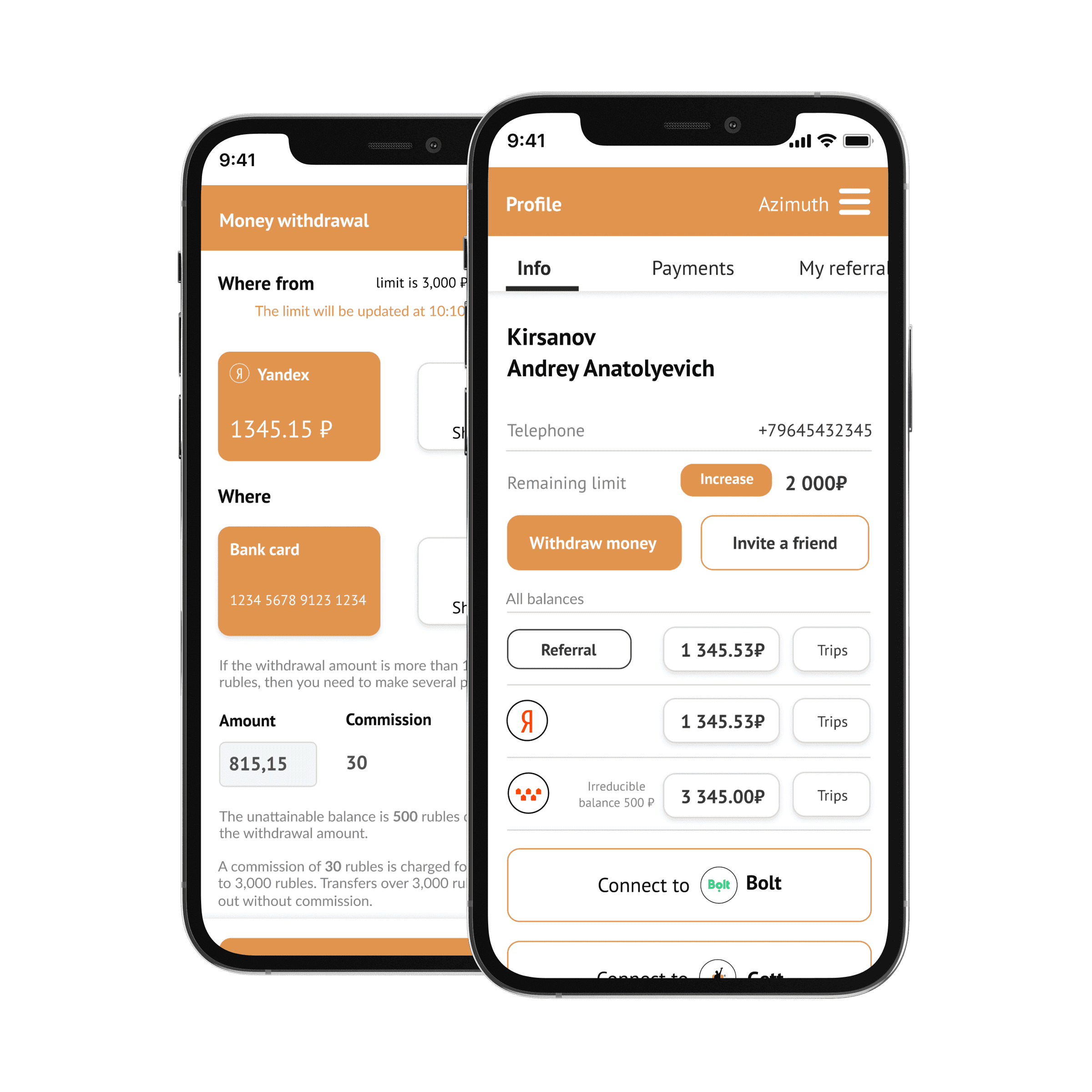 Mobile app for drivers