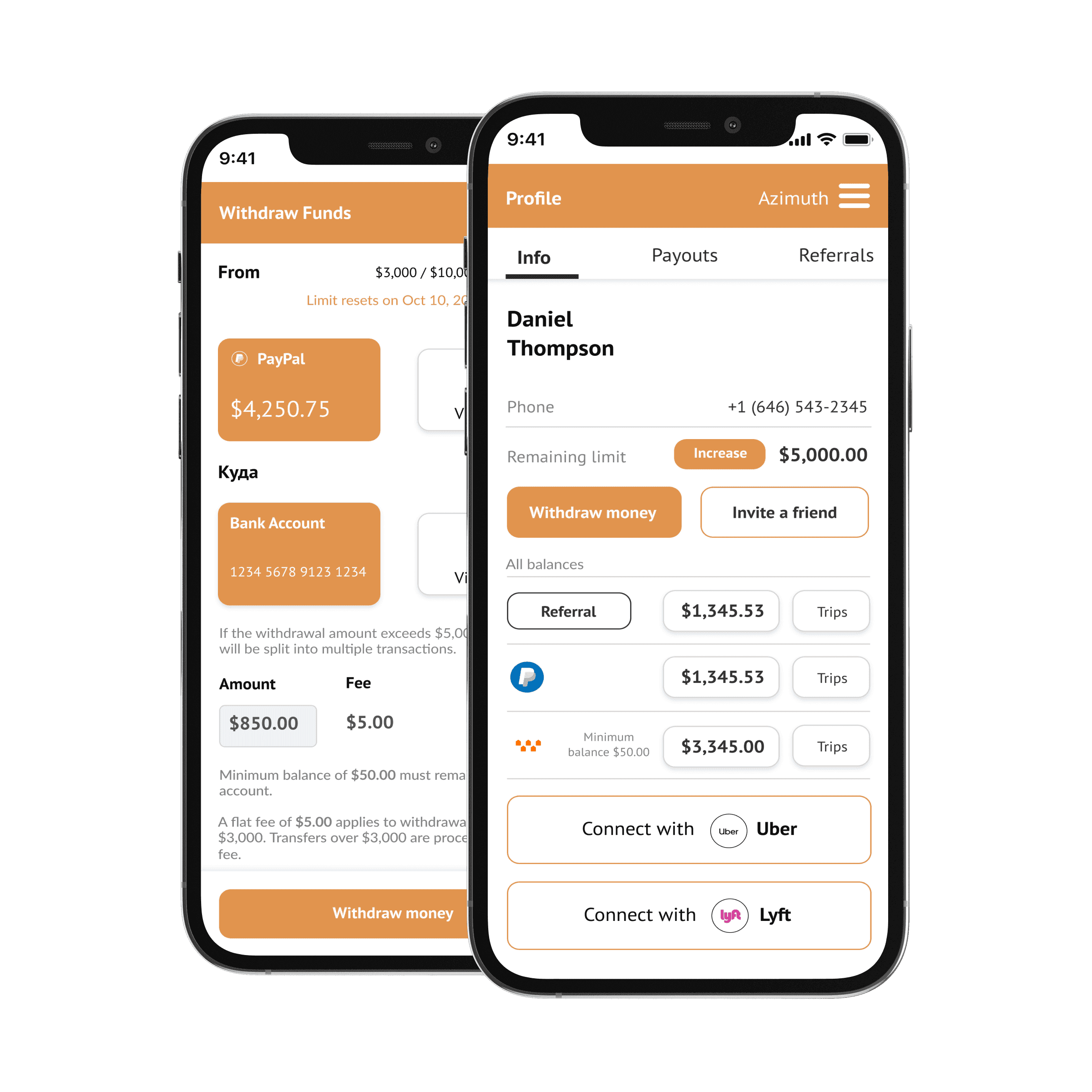 Mobile app for drivers.